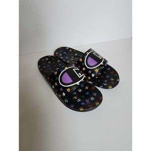 Champion Mega Toss Slide Sandals Womens 11 Black Multi NEW